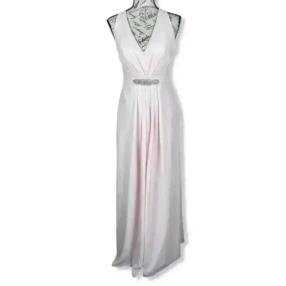 Jenny Packham Jeweled Belt Twist Strap dress